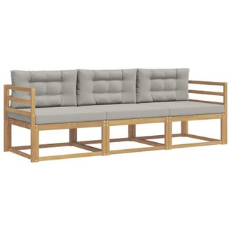 vidaXL Conjunto De Sof&aacute;s De Exterior 3 Pcs Blanco Y Gris Claro Vidaxl