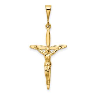 Diamond2Deal 14k Yellow Gold Passion Crucifix Pendant