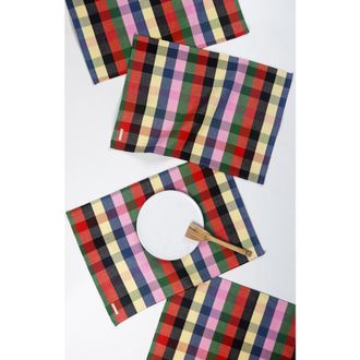 Archive New York Marta Handwoven Cotton Plaid Placemats, Set of 4 in Multi at Nordstrom, Size Small