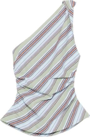 Faithfull The Brand One-shoulder Striped Blouse