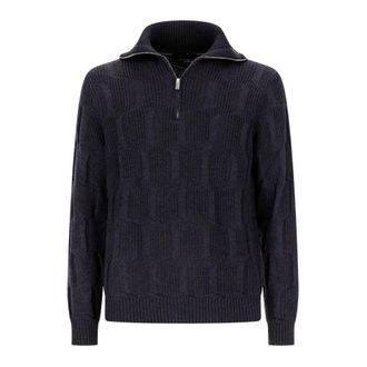 Zanone Maglione in lana - Heren - Sweatshirts & Hoodies - Blauw - Maat: S Wol