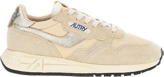 Autry Beige Reelwind Low Nylon Suede Sneakers