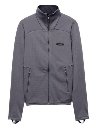 Prada logo-patch zip-fastening jacket - Grey
