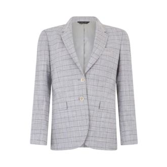 Brooks Brothers Glen Plaid Cotton Blazer - female - Brooks Brothers - Blazers - Gray - 3XS - Jackets