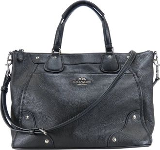 Coach Black Leather Tote Bag (Pre-Owned)