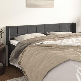 vidaXL Cabecero De Terciopelo Gris Oscuro 163x16x78/88 Cm Vidaxl