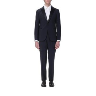 Emporio Armani M Line Avondpak op maat - Heren - Pakken - Blauw - Maat: 2XL Zijde