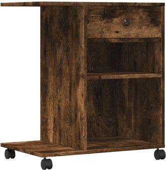 vidaXL Soporte Para Impresora Con Ruedas Roble Ahumado 60x40x68,5 Cm Vidaxl