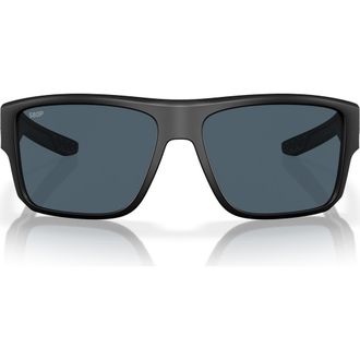 Costa Taxman 59mm Polarized Square Sunglasses in Matte Black/Gray at Nordstrom