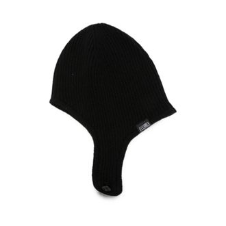 Maison Margiela Ribbed Knit Earflap Hat - male - MM6 Maison Margiela - Accessories - Black - M - Accessories