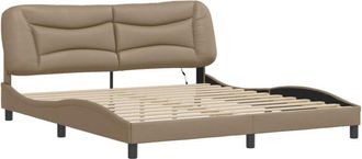 vidaXL Bed Frame with led without Mattress Hvar Cappuccino 180x200 cm Super King Vidaxl