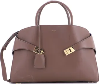Ferragamo Hug Top Handle Bag Leather Large