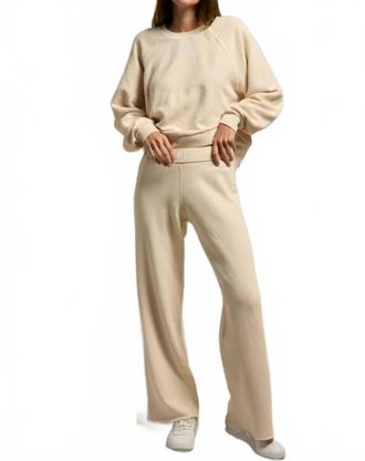 perfectwhitetee Marley Fleece Wide Leg Sweatpants In Sugar