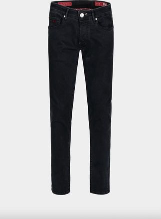 Sartoria Tramarossa Mens Leonardo Stretch Denim Slim Straight Leg Jeans In Black