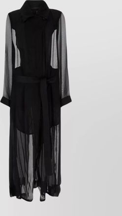 Ann Demeulemeester silk crepe belted trench coat