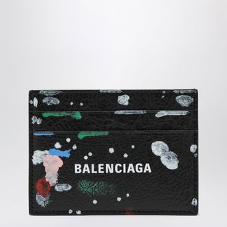 Balenciaga Cash leather card holder with painters print