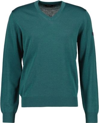 Maerz V-hals Pullover - Heren - Truien - Groen - Maat: 3XL Wol