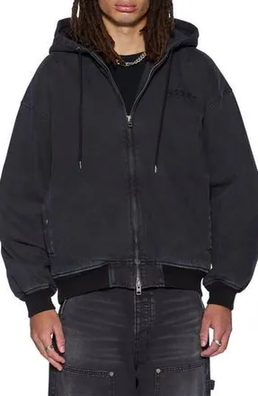 Ksubi Studded Logo Hooded Jacket in Black at Nordstrom Rack, Size Medium