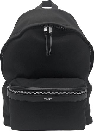 Saint Laurent Black Canvas Leather Backpack (Pre-Owned)