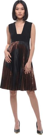 Stella McCartney Black Pleated V Neck Dress