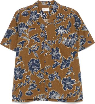 Universal Works Camicia con stampa - Marrone
