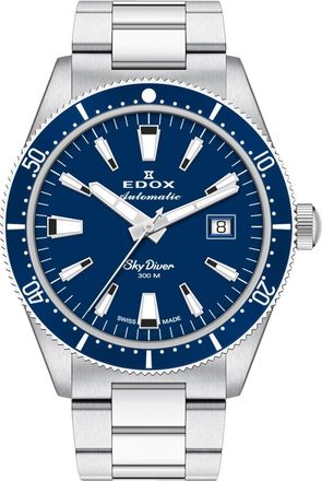 Edox Skydiver Date Automatic Blue Dial Mens Watch 80126-3BUN-BUIN