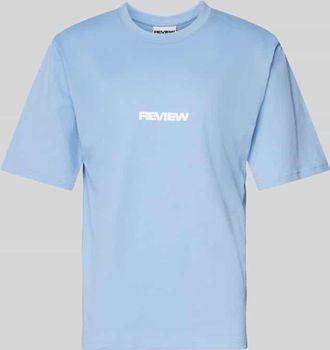 Review T-Shirt mit Label-Print in Hellblau, Gr&ouml;&szlig;e XS