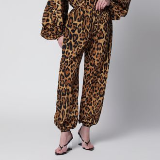 Alaia Pantaloni leopardati in nylon
