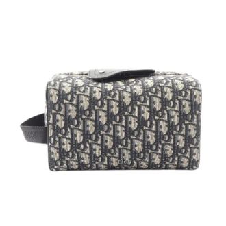 Dior Pre-owned Bags, female, Beige, Size: ONE SIZE Pre-owned Rango Oblique Jacquard Canvas Leather Clutch Bag