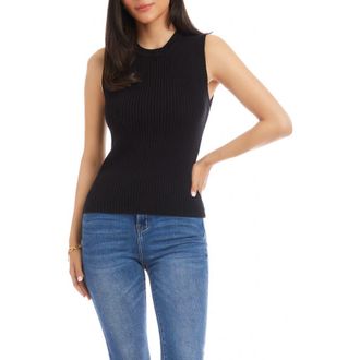 Karen Kane Rib Sweater Tank in Black at Nordstrom, Size X-Large
