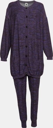 M Missoni Purple Patterned Lurex Knit Cardigan & Playsuit Set