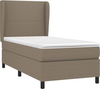vidaXL Vidaxl - Cama Box Spring Con Colch&oacute;n Tela Gris Taupe 100x200 Cm