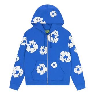 Denim Tears Cotton Wreath Zip Hoodie Blue SS25TZH11412039