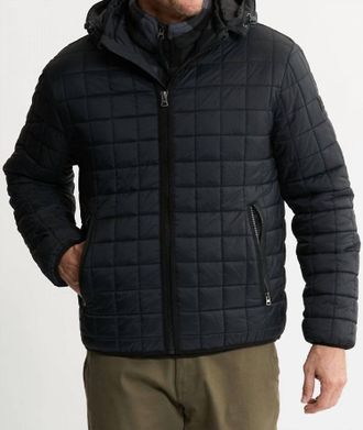 Jachs NY Light Quilted Hooded Puffer Jacket In Black