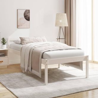 Berkfield Home Bed Frame White 90x190 cm Single Solid Wood Pine