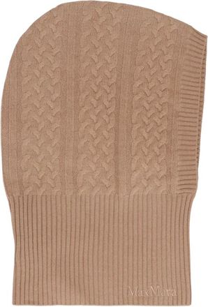Max Mara Accessoires, Dames, Bruin, ONE Size, Kasjmier, Roman Balaclava