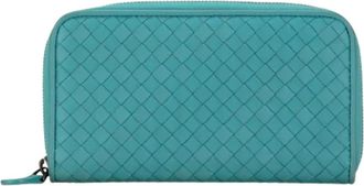Bottega Veneta Tweedehands leren portemonnees - Dames - Vintage Accessoires - Groen - ONE Size - Vintage