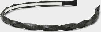 Simons Womens Faux-leather twisted headband