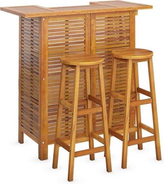 vidaXL 3 Piece Garden Bar Set Solid Wood Acacia Vidaxl