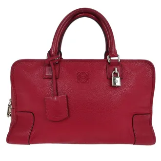 Loewe Amazona Leather Red Leather Handbag (Pre-Owned)