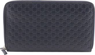 Gucci Black Leather Long Wallet (Bi-Fold) (Pre-Owned)