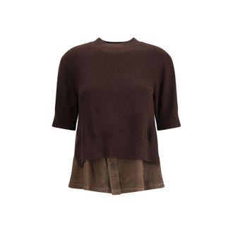 sacai Blue Cotton Womens Sweatshirt