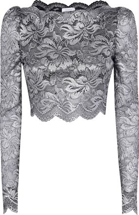 Paco Rabanne Cropped Long Sleeves Lace Top