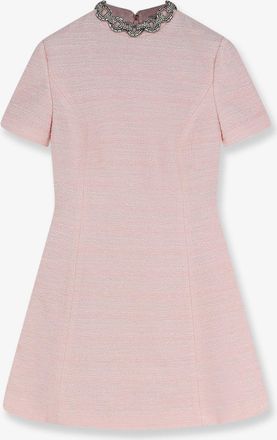 Valentino Vestito Mini in Crinkle Cotton Tweed Ricamato - VALENTINO - gender_Woman