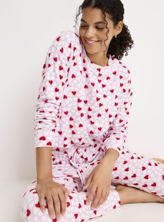Splendid Womens Marna pine trees waffled fleece pyjama set