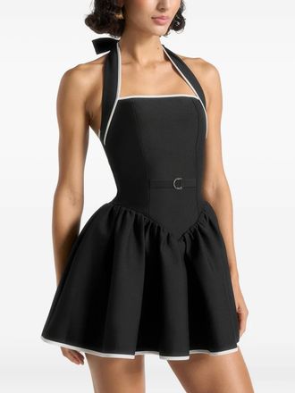 Mani&egrave;re De Voir Roxana halter-neck peplum mini dress - Black