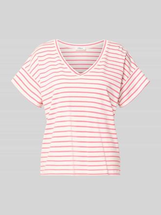 s.Oliver Red Label Relaxed Fit T-Shirt aus reiner Baumwolle in Pink, Gr&ouml;&szlig;e 34