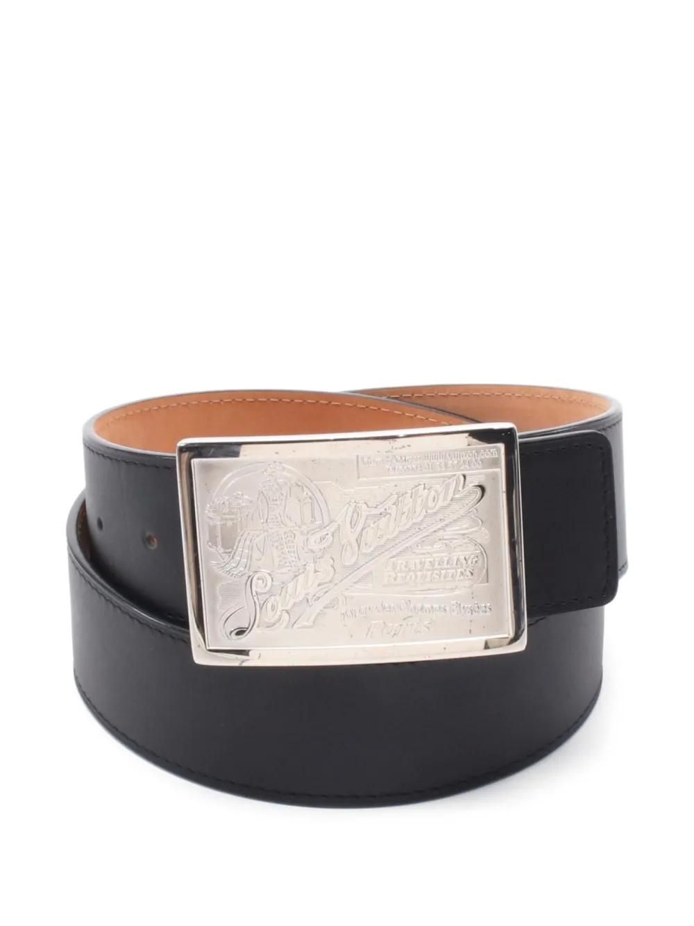 Louis Vuitton 黒 レザーベルト New wave leather belt Louis Vuitton Black size 85 cm in