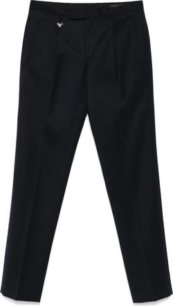 Prada Pleated Triangle-logo Trousers