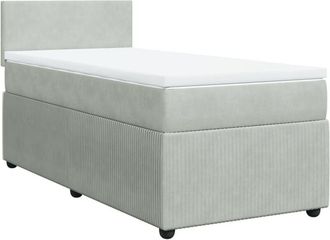 vidaXL Cama Box Spring Con Colch&oacute;n Terciopelo Gris Claro 80x200 Cm Vidaxl